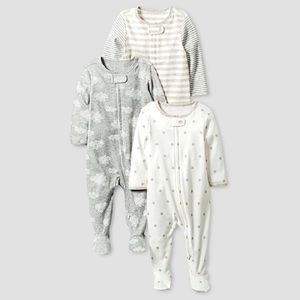 Cat &Jack 3 Pack Sleep n Play with Zipper NB